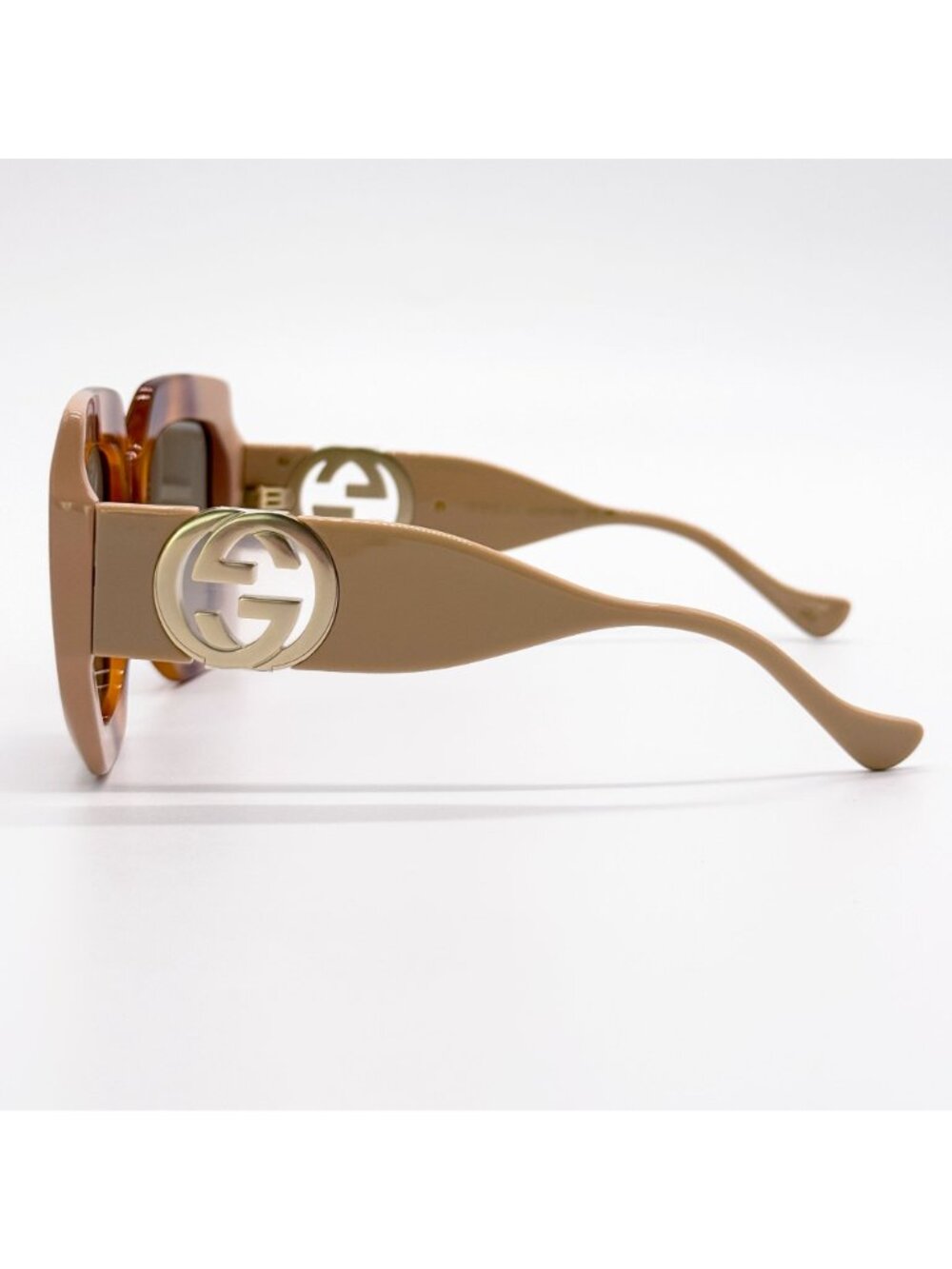 NEW GUCCI SUNGLASSES GG1022S 003 HAVANA WOMEN GUCCI OVERSIZED EYEWEAR WITH CHAIN - Picture 9 of 13